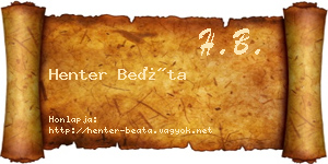 Henter Beáta névjegykártya